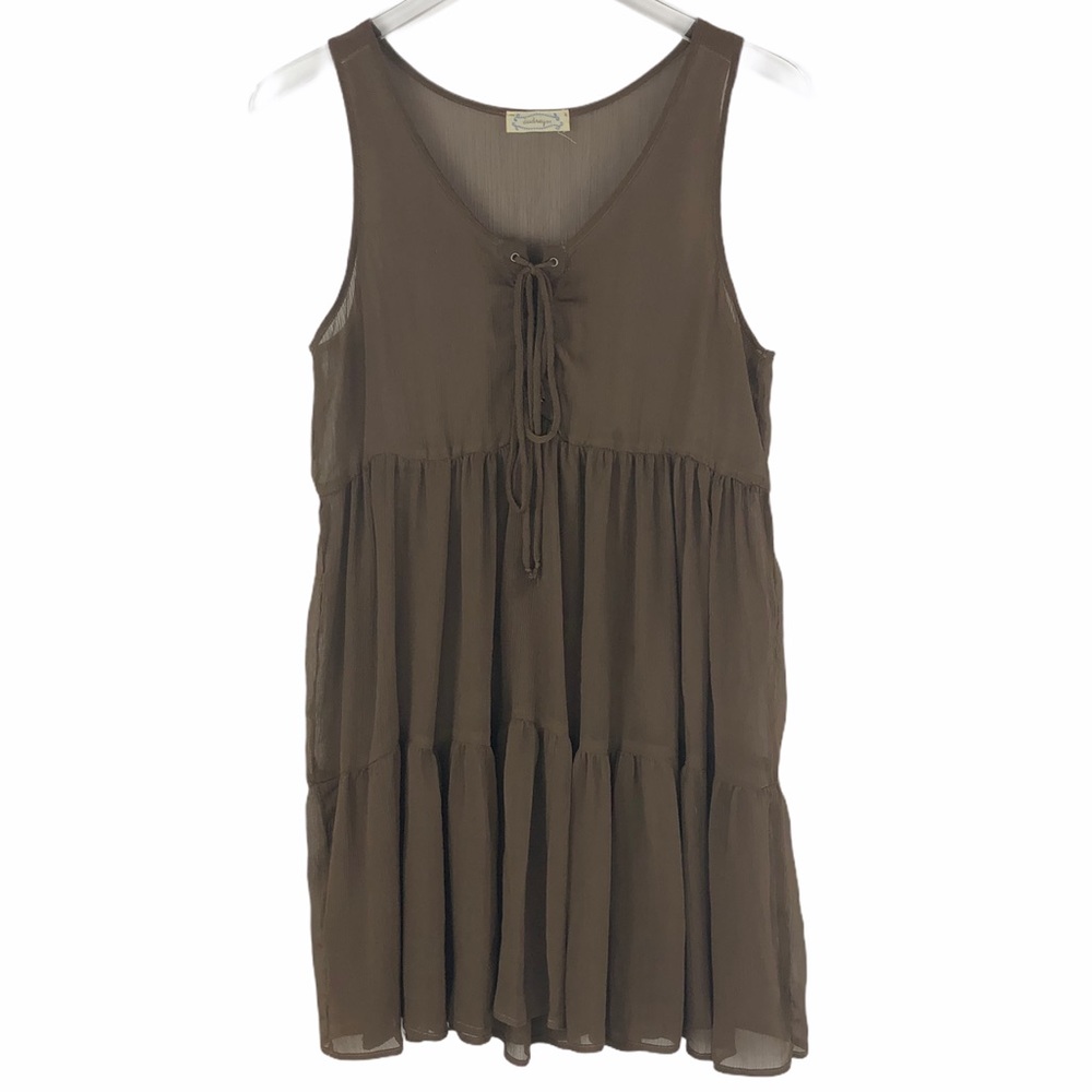 Audrey 3+1 BoHo Sheer Tiered Babydoll Dress